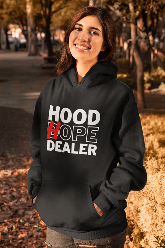 Hood Hope Dealer Black Hoodie (Black & Red)