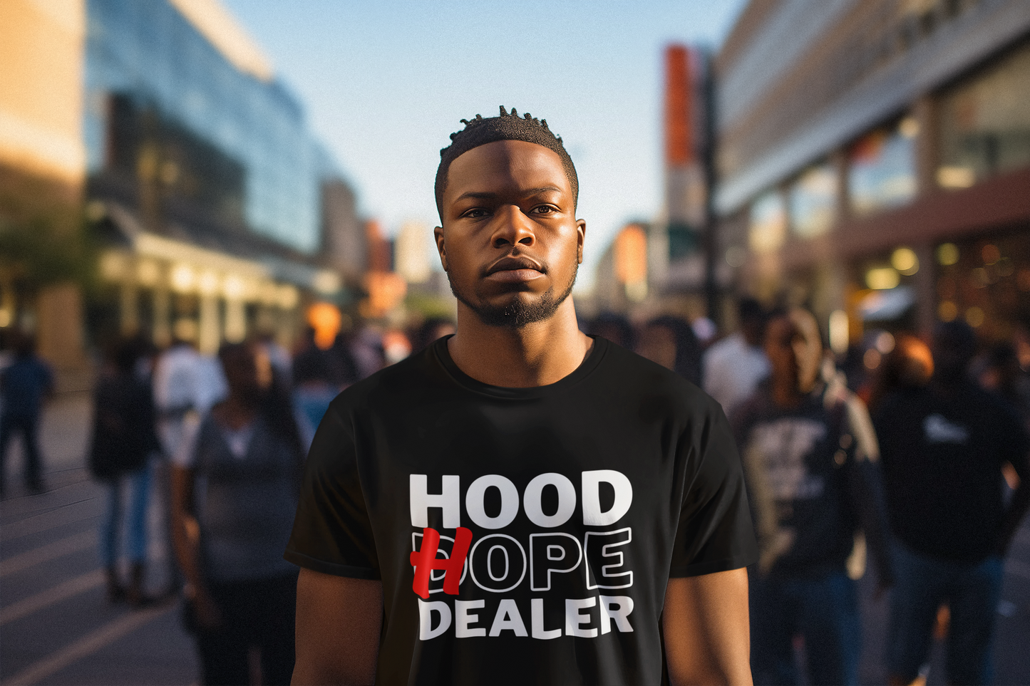 Hood Hope Dealer Tee Red- Black